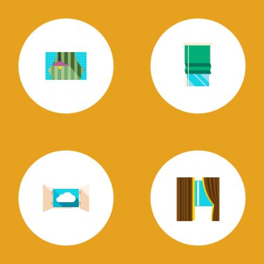 Simge düz cam çerçeve, açık, cam ve diğer nesneleri ayarlayın. Ayrıca pencere, çerçeve, cam öğeleri içerir.