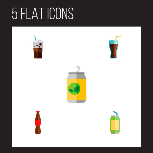 Icon flat soda set of drink, beverage, soda and other  objects. Also includes drink, beverage, fizzy elements.