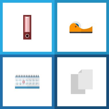 Simge düz araç takımı yapışkan bant, Cilt, boş ve diğer vektör nesneleri. Ayrıca klasör, sac, yapışkanlı öğeleri içerir.