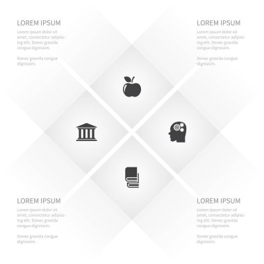 Kitap-raf, elma, insan ve diğer vektör nesneleri kümesi öğrenme simgesi. Ayrıca insan, Kütüphane, kitapçı öğeleri içerir.