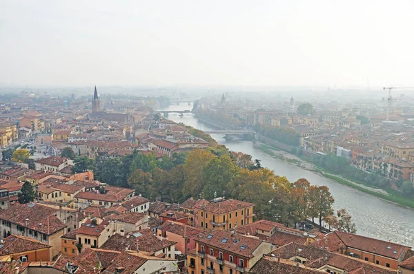 Verona Veduta Verona Dall Alto Verona Italiana Giorno Ottobre Veduta — Foto Stock