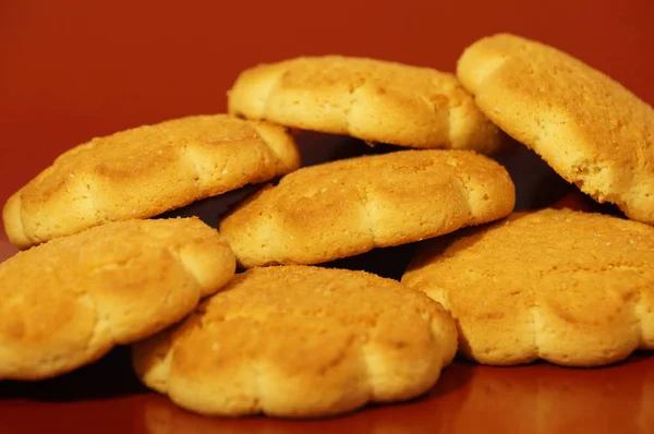 Corn Cookies Isolerad Brun Bakgrund — Stockfoto
