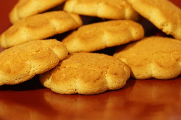 Corn Cookies Isolerad Brun Bakgrund — Stockfoto