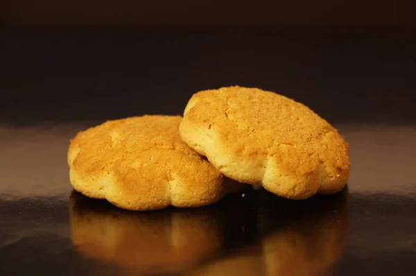 Corn Cookies Isolerad Svart Bakgrund — Stockfoto