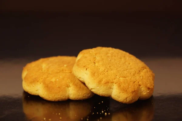 Corn Cookies Isolerad Svart Bakgrund — Stockfoto