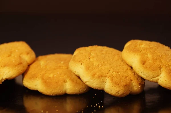 Corn Cookies Isolated Black Background — Stock Photo, Image