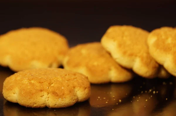 Corn Cookies Isolated Black Background — Stock Photo, Image