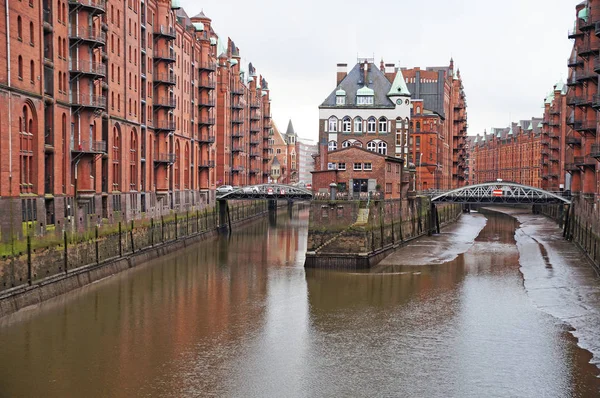 Speicherstadt Poort Magazijn Hamburg Hamburg Een Harde Duitse Stad Het — Stockfoto