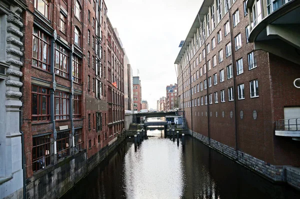 Speicherstadt Port Warehouse Hamburg Hamburg Harsh German City Urban Landscape — Stock Photo, Image