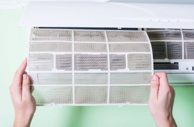 Dirty air conditioner filter clipart