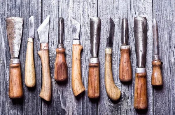 Set de cuchillo viejo hecho a mano — Foto de Stock