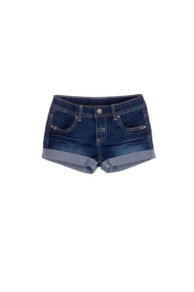 Kinderkleding Jeans Shorts Geïsoleerd Witte Achtergrond — Stockfoto