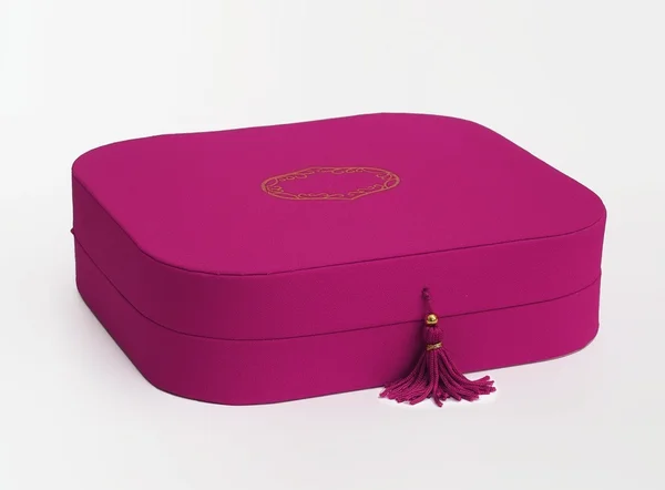Box for a gift with a silk tassel — Stock Photo, Image