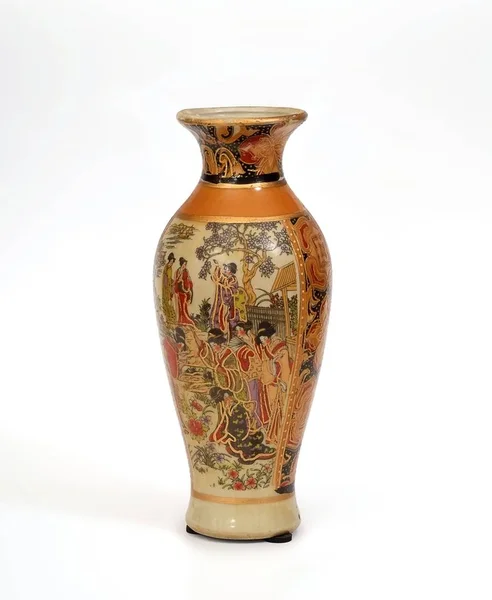 Čínská váza suvenýr na bílém pozadí — Stock fotografie