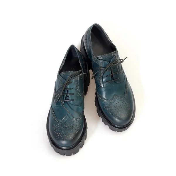 Μοντέρνα βαριές μπότες πράσινες — Φωτογραφία Αρχείου