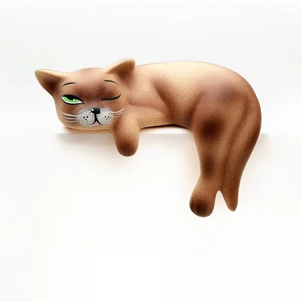 Seramik kedi yavrusu heykelcik — Stok fotoğraf