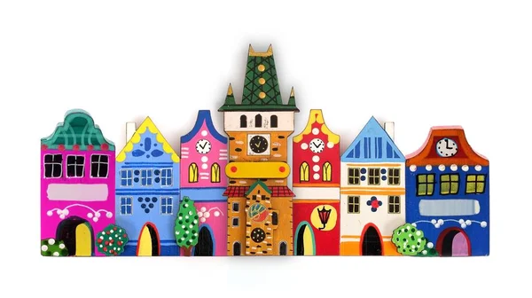 Souvenir magnético en forma de casas de colores — Foto de Stock