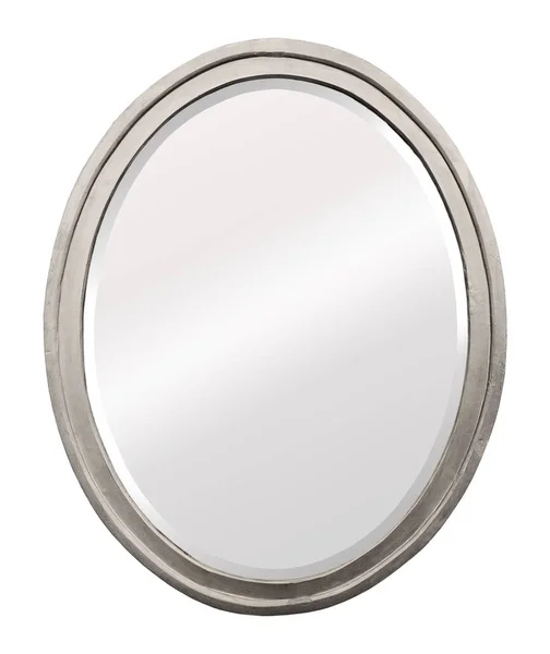 Срібні дерев'яні дзеркало — стокове фото