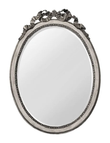 Silver wooden mirror — Stock Photo, Image