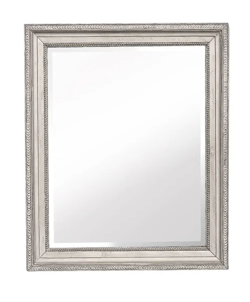 Espelho de madeira de prata — Fotografia de Stock