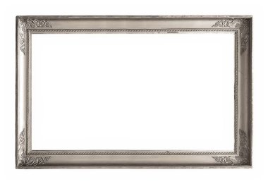 gümüş çerçeve beyaz arkaplanda izole edildi