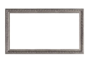 gümüş çerçeve beyaz arkaplanda izole edildi