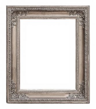 gümüş çerçeve beyaz arkaplanda izole edildi