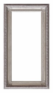 gümüş çerçeve beyaz arkaplanda izole edildi
