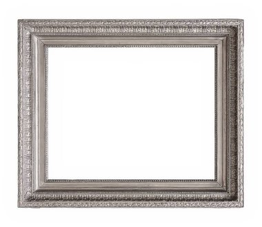 gümüş çerçeve beyaz arkaplanda izole edildi
