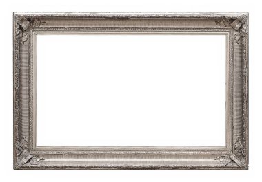 gümüş çerçeve beyaz arkaplanda izole edildi