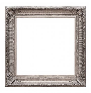 gümüş çerçeve beyaz arkaplanda izole edildi