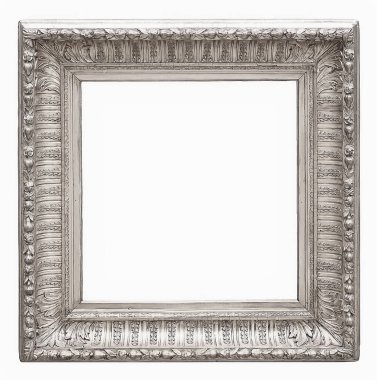 gümüş çerçeve beyaz arkaplanda izole edildi