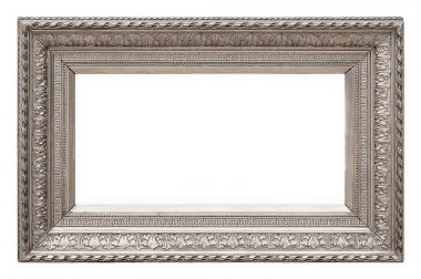 gümüş çerçeve beyaz arkaplanda izole edildi