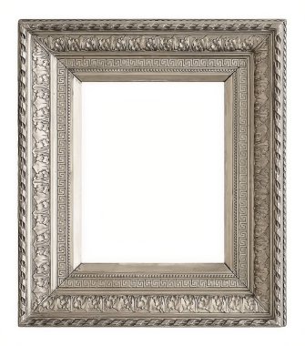 gümüş çerçeve beyaz arkaplanda izole edildi