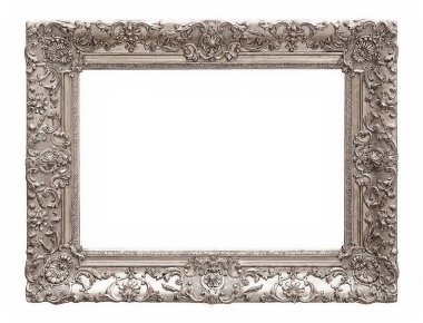 gümüş çerçeve beyaz arkaplanda izole edildi