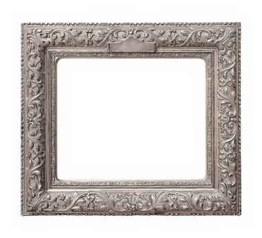gümüş çerçeve beyaz arkaplanda izole edildi