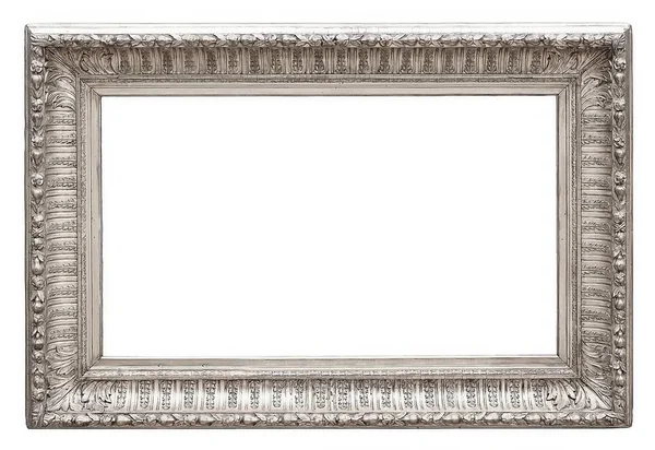gümüş çerçeve beyaz arkaplanda izole edildi