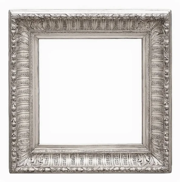 gümüş çerçeve beyaz arkaplanda izole edildi