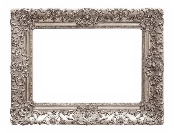 gümüş çerçeve beyaz arkaplanda izole edildi