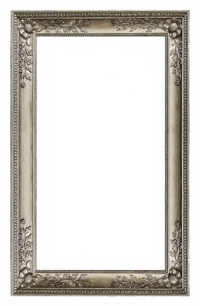 gümüş çerçeve beyaz arkaplanda izole edildi