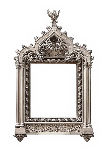 Silver frame isolated on white background — Stock Photo, Image