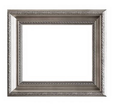 gümüş çerçeve beyaz arkaplanda izole edildi