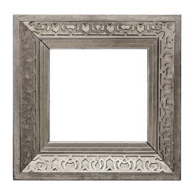 gümüş çerçeve beyaz arkaplanda izole edildi