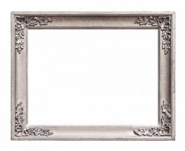 gümüş çerçeve beyaz arkaplanda izole edildi