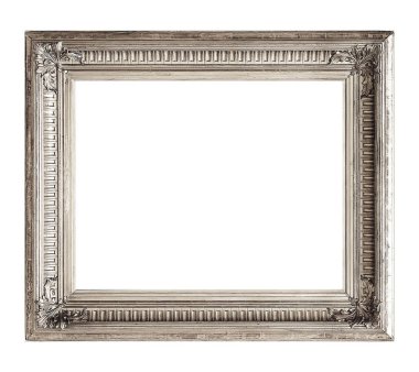 gümüş çerçeve beyaz arkaplanda izole edildi