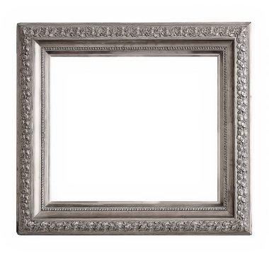 gümüş çerçeve beyaz arkaplanda izole edildi