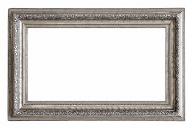 gümüş çerçeve beyaz arkaplanda izole edildi