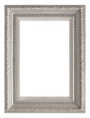gümüş çerçeve beyaz arkaplanda izole edildi