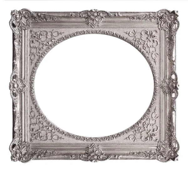 Zilveren frame geïsoleerd op witte achtergrond — Stockfoto