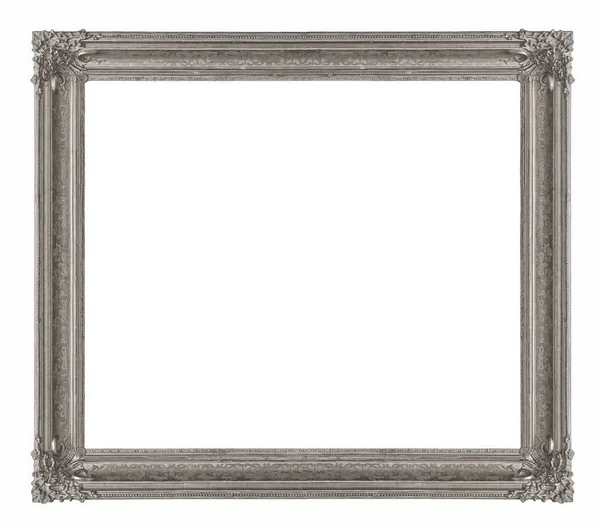 Srebrna ramka izolowana na białym tle — Zdjęcie stockowe